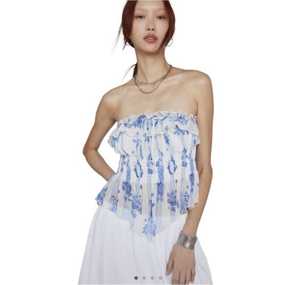 Kimchi Blue Femme Trim Clarabella Tube Top. Size Medium. - Picture 1 of 11